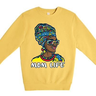 Autism Mom Life Bandana Mother’s Day Afro American Black Mom Gift Premium Crewneck Sweatshirt