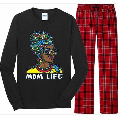 Autism Mom Life Bandana Mother’s Day Afro American Black Mom Gift Long Sleeve Pajama Set