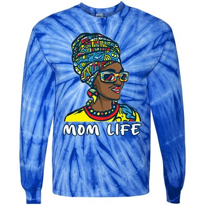 Autism Mom Life Bandana Mother’s Day Afro American Black Mom Gift Tie-Dye Long Sleeve Shirt