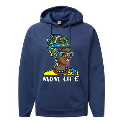 Autism Mom Life Bandana Mother’s Day Afro American Black Mom Gift Performance Fleece Hoodie