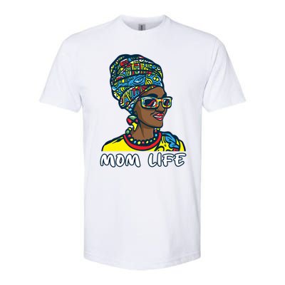 Autism Mom Life Bandana Mother’s Day Afro American Black Mom Gift Softstyle CVC T-Shirt