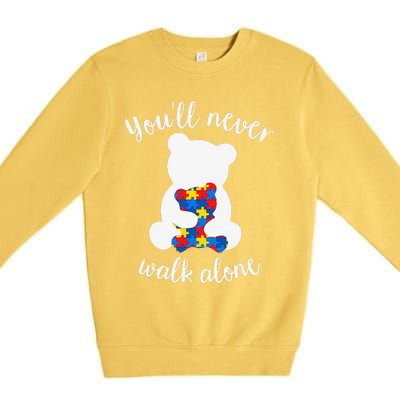 Autism Mom Love Women Autism Awareness Mom Cute Gift Premium Crewneck Sweatshirt