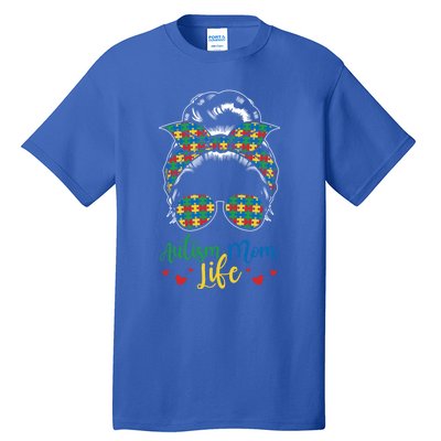 Autism Mom Life Be Kind Autism Awareness Funny Gift Tall T-Shirt