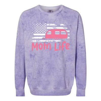 American Mom Life Gift Colorblast Crewneck Sweatshirt