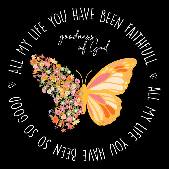 All My Life You Have Been Faithfull Goodness Of God Butterfly Drawstring Bag