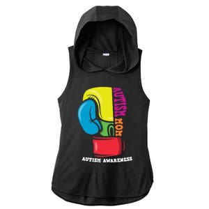 Autism Mom Life Boxing Glove Strong Mom Autism Awareness Cute Gift Ladies PosiCharge Tri-Blend Wicking Draft Hoodie Tank