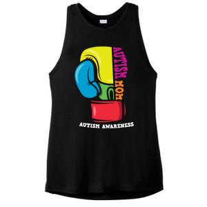 Autism Mom Life Boxing Glove Strong Mom Autism Awareness Cute Gift Ladies PosiCharge Tri-Blend Wicking Tank