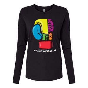 Autism Mom Life Boxing Glove Strong Mom Autism Awareness Cute Gift Womens Cotton Relaxed Long Sleeve T-Shirt