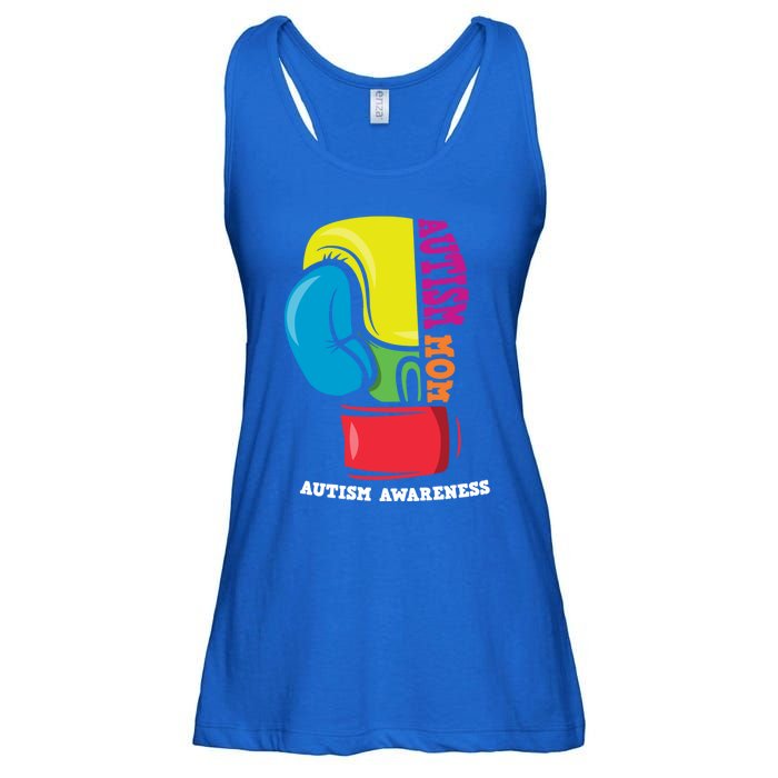 Autism Mom Life Boxing Glove Strong Mom Autism Awareness Cute Gift Ladies Essential Flowy Tank