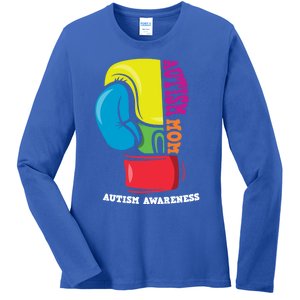 Autism Mom Life Boxing Glove Strong Mom Autism Awareness Cute Gift Ladies Long Sleeve Shirt