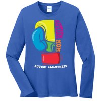 Autism Mom Life Boxing Glove Strong Mom Autism Awareness Cute Gift Ladies Long Sleeve Shirt