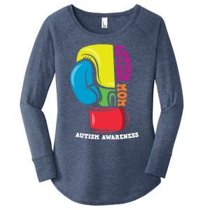 Autism Mom Life Boxing Glove Strong Mom Autism Awareness Cute Gift Women's Perfect Tri Tunic Long Sleeve Shirt