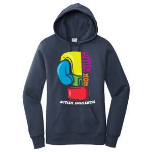 Autism Mom Life Boxing Glove Strong Mom Autism Awareness Cute Gift Women's Pullover Hoodie