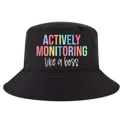 Actively Monitoring Like A Boss State Testing Teacher Cool Comfort Performance Bucket Hat