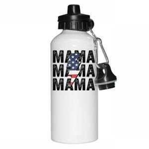 American Mama Lightning Bolt Mom Patriotic 4th Of July Aluminum Water Bottle