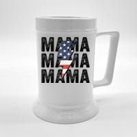 American Mama Lightning Bolt Mom Patriotic 4th Of July Beer Stein