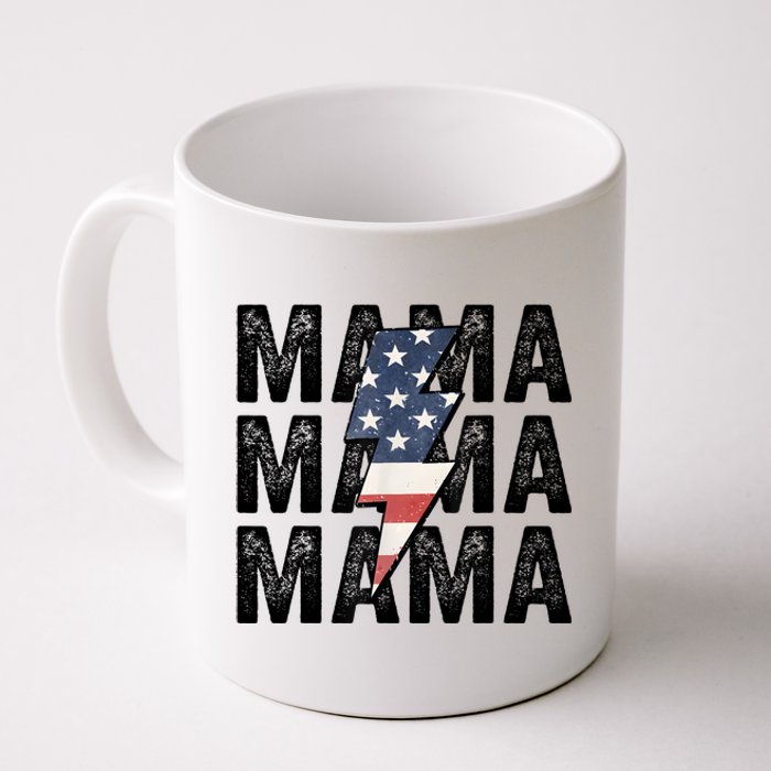 American Mama Lightning Bolt Mom Patriotic 4th Of July Coffee Mug