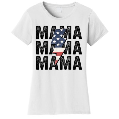 American Mama Lightning Bolt Mom Patriotic 4th Of July Women's T-Shirt