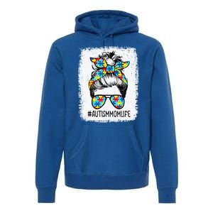 Autism Mom Life Messy Bun Sunglasses Bandana Mothers Day Gift Premium Hoodie