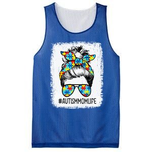 Autism Mom Life Messy Bun Sunglasses Bandana Mothers Day Gift Mesh Reversible Basketball Jersey Tank