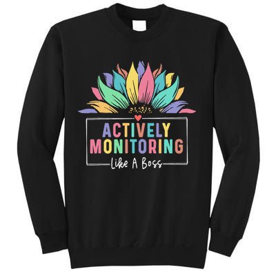 Actively Monitoring Like A Boss Teacher Testing Day Sweatshirt