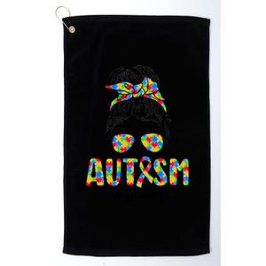 Autism Mom Life Messy Bun Sunglasses Bandana Mother's Day Gift Platinum Collection Golf Towel