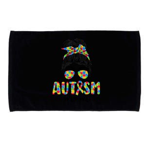 Autism Mom Life Messy Bun Sunglasses Bandana Mother's Day Gift Microfiber Hand Towel