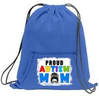 Autism Mom Life Messy Bun Sunglasses Bandana Mother’s Day Gift Sweatshirt Cinch Pack Bag