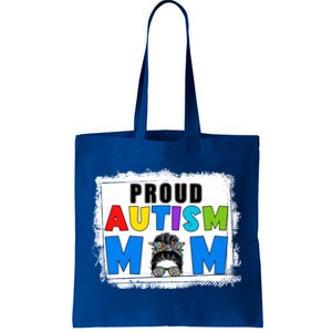 Autism Mom Life Messy Bun Sunglasses Bandana Mother’s Day Gift Tote Bag