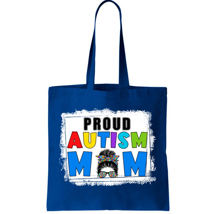 Autism Mom Life Messy Bun Sunglasses Bandana Mother’s Day Gift Tote Bag