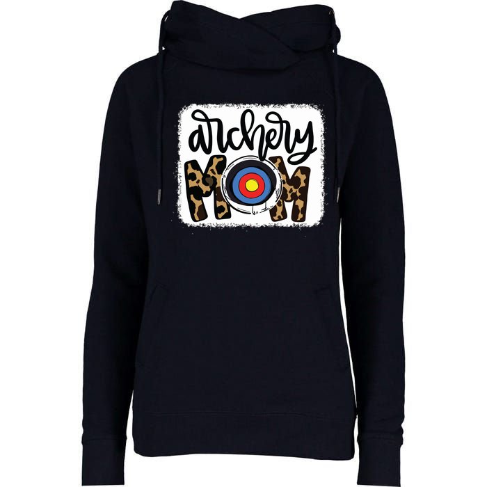 Archery Mom Leopard Shirts Archery Mama Womens Funnel Neck Pullover Hood