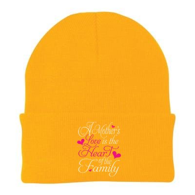 A Mother's Love Is The Heart Of The Family Happy Mom Day Gift Knit Cap Winter Beanie