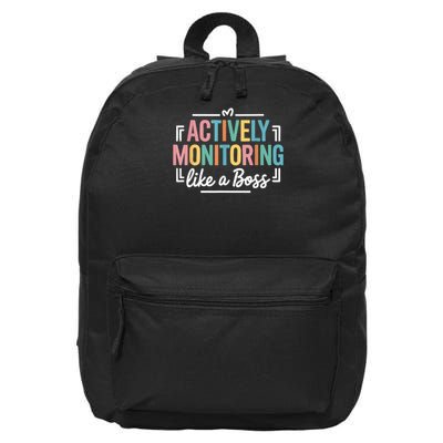 Actively Monitoring Like A Boss State Testing Day Teacher 16 in Basic Backpack