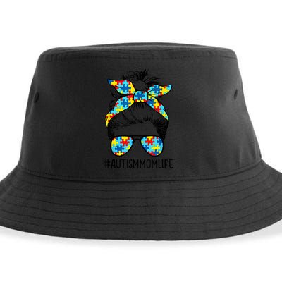 Autism Mom Life Messy Bun Sunglasses Bandana Mother’s Day Cute Gift Sustainable Bucket Hat