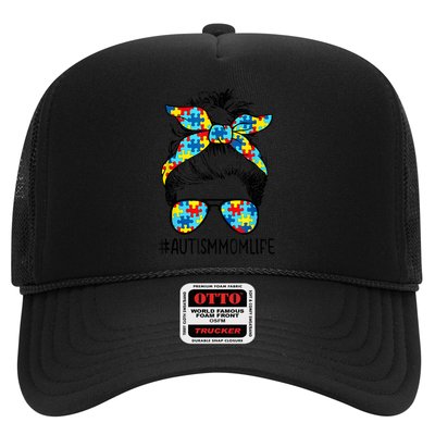 Autism Mom Life Messy Bun Sunglasses Bandana Mother’s Day Cute Gift Trucker Hat