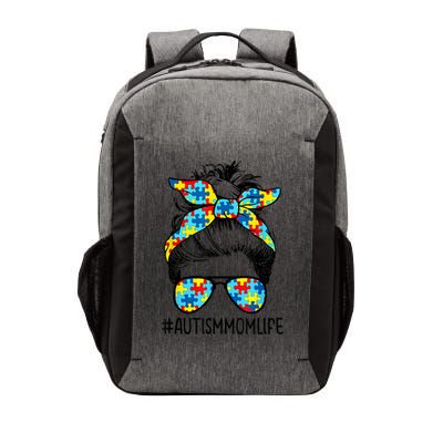 Autism Mom Life Messy Bun Sunglasses Bandana Mother’s Day Cute Gift Vector Backpack