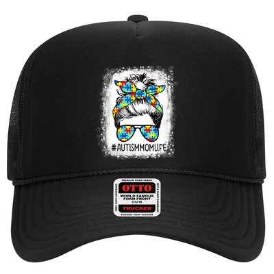 Autism Mom Life Messy Bun Sunglasses Bandana Mother’s Day Gift Trucker Hat