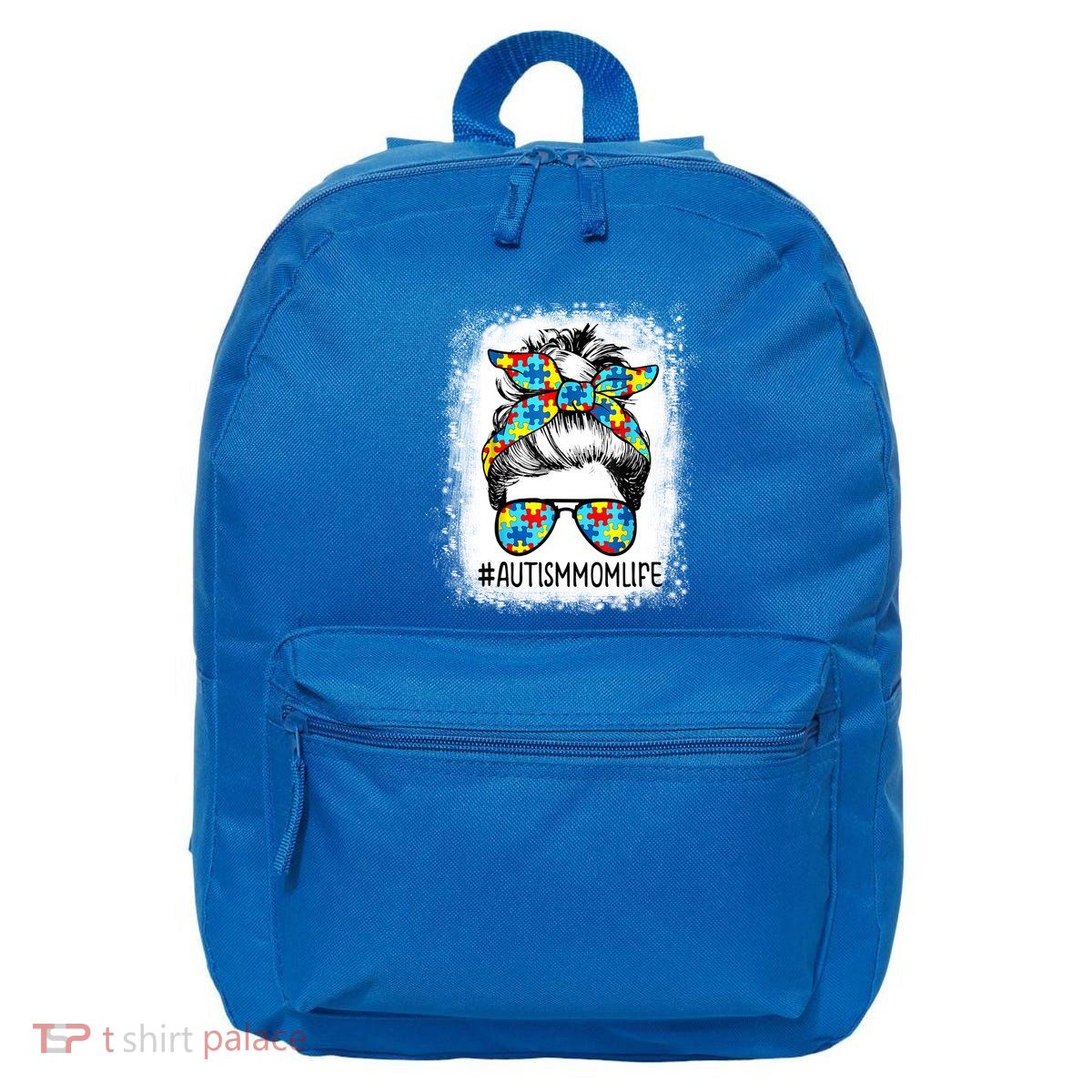 Autism Mom Life Messy Bun Sunglasses Bandana Mother’s Day Gift 16 in Basic Backpack