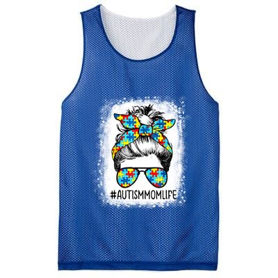 Autism Mom Life Messy Bun Sunglasses Bandana Mother’s Day Gift Mesh Reversible Basketball Jersey Tank