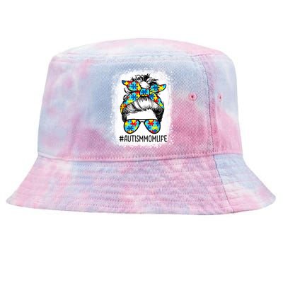 Autism Mom Life Messy Bun Sunglasses Bandana Mother’s Day Gift Tie-Dyed Bucket Hat