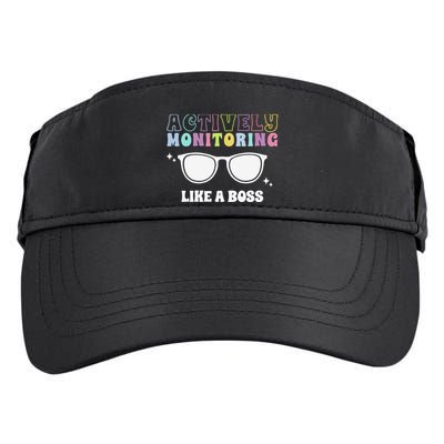 Actively Monitoring Like A Boss Testing Day Funny Teacher Adult Drive Performance Visor
