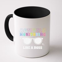 Actively Monitoring Like A Boss Testing Day Funny Teacher Mug
