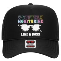 Actively Monitoring Like A Boss Testing Day Funny Teacher Trucker Hat