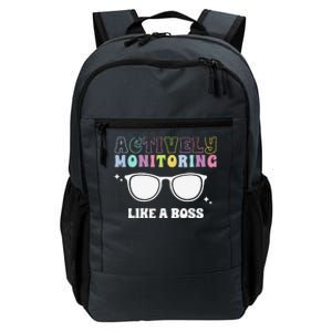 Actively Monitoring Like A Boss Testing Day Funny Teacher Daily Commute Backpack