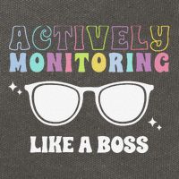 Actively Monitoring Like A Boss Testing Day Funny Teacher Cotton Canvas Backpack