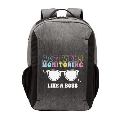 Actively Monitoring Like A Boss Testing Day Funny Teacher Vector Backpack