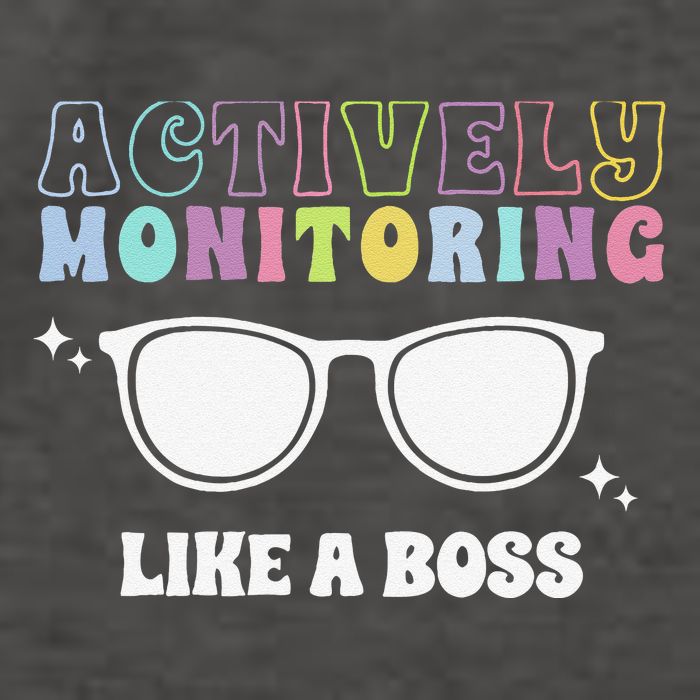 Actively Monitoring Like A Boss Testing Day Funny Teacher Vector Backpack