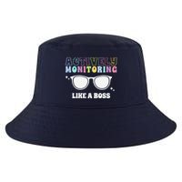 Actively Monitoring Like A Boss Testing Day Funny Teacher Cool Comfort Performance Bucket Hat