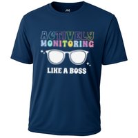 Actively Monitoring Like A Boss Testing Day Funny Teacher Performance Shirt