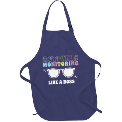 Actively Monitoring Like A Boss Testing Day Funny Teacher Apron